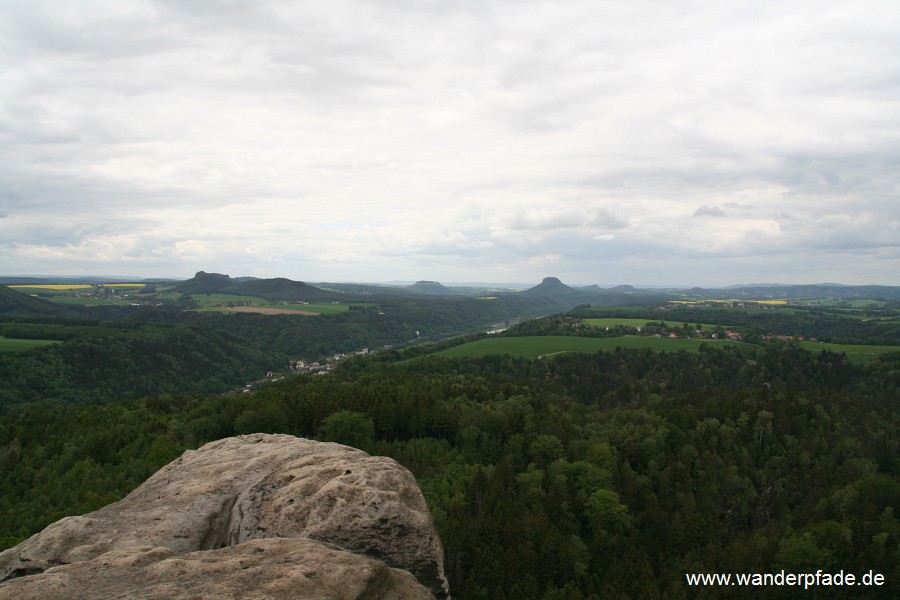 Papststein, Kleinhennersdorfer Stein, Festung Knigstein, Lilienstein