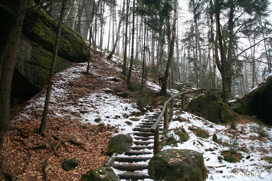 Aufstieg zum Sattel in den Treppengrund