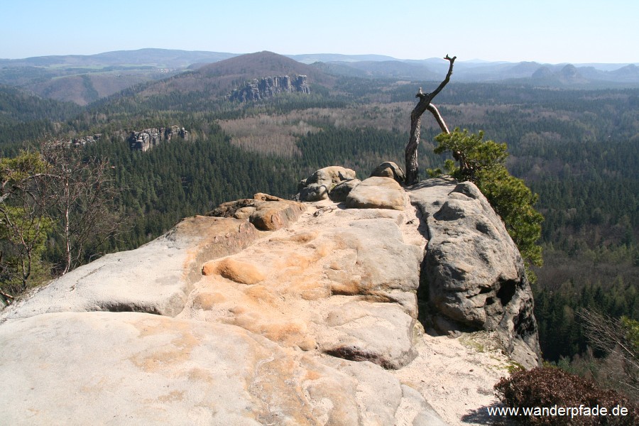 Aussicht oberhalb unterer Hntzschelstiege, Alter Wildenstein, Neuer Wildenstein, Hausberg