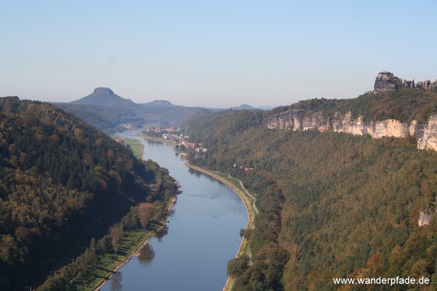 Lilienstein, Rauenstein, Basteigebiet, Vorderer Torstein, Elbe