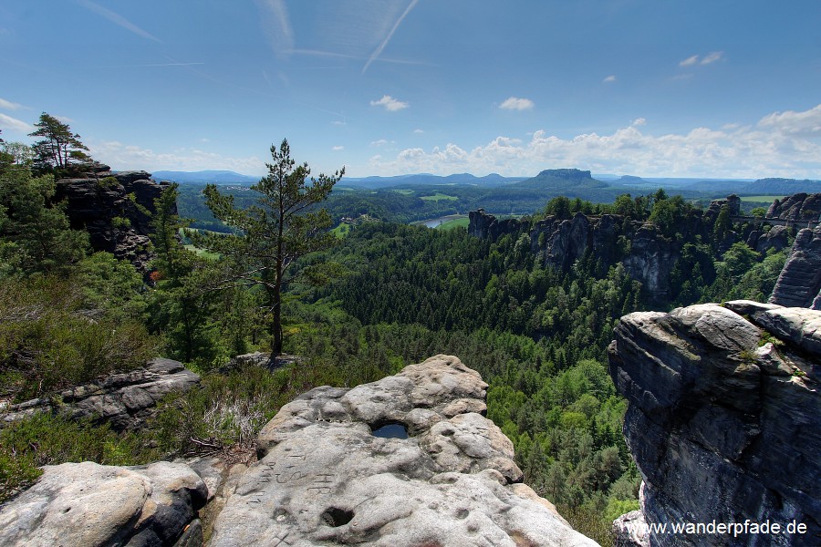 Wehlgrund, Felsenburg Neurathen, Basteibrcke, Elbe, Papststein, Gohrisch, Lilienstein, Pfaffenstein, Festung Knigstein