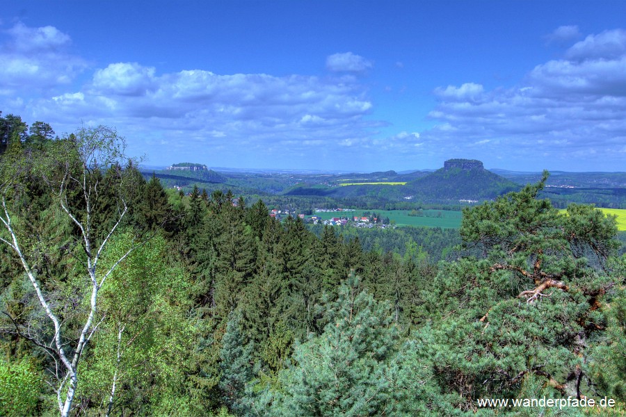 Foto: NW-Blick zur Festung Königstein und zum Lilienstein