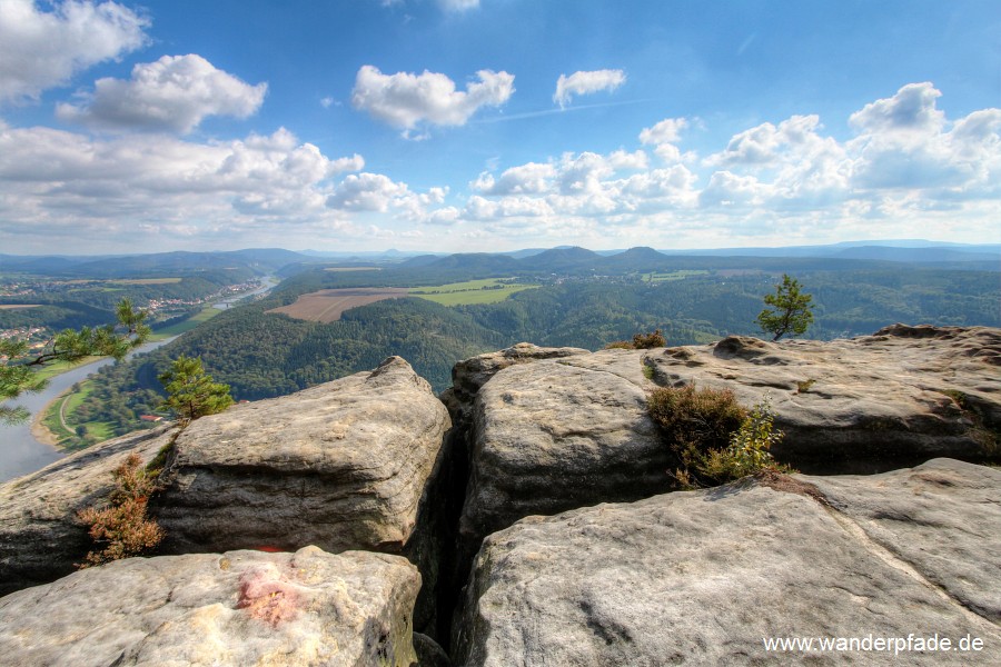 Bad Schandau, Elbe, Kleinhennersdorfer Stein, Papststein, Gohrisch