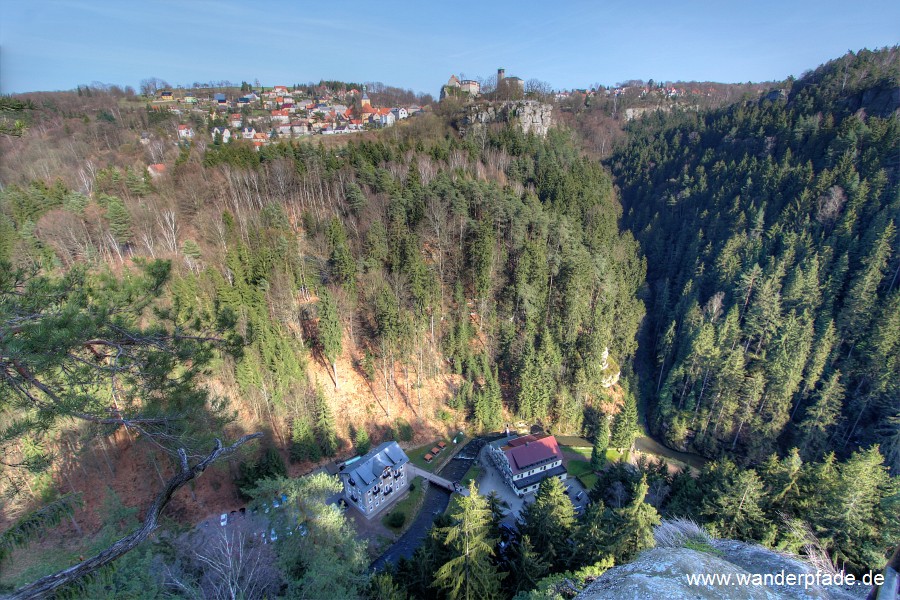 Hohnstein, Burg Hohnstein, Schindergraben, Pension und Gasthaus Polenztal