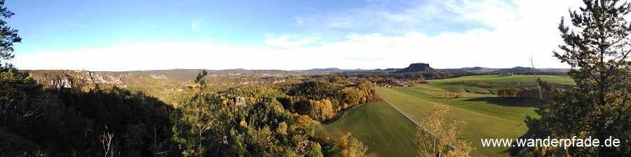 Foto: Basteigebiet, Feldsteine, Schrammsteine, Großer Winterberg, Lilienstein, Festung Königstein